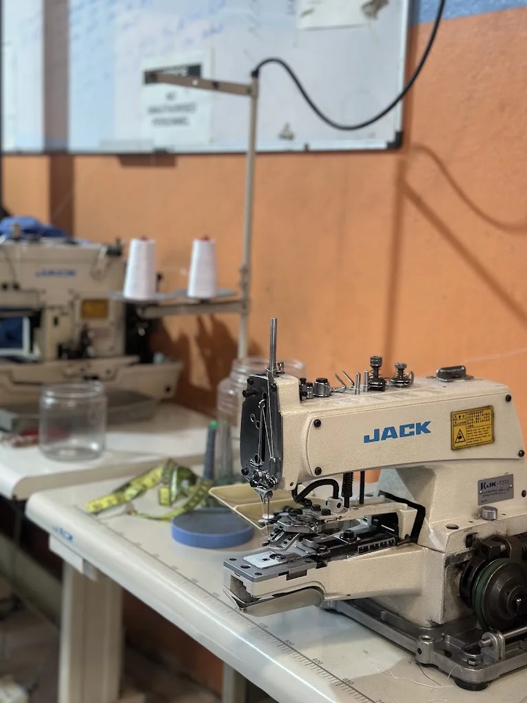 Professional uniform manufacturing process at BSS Equipment facility